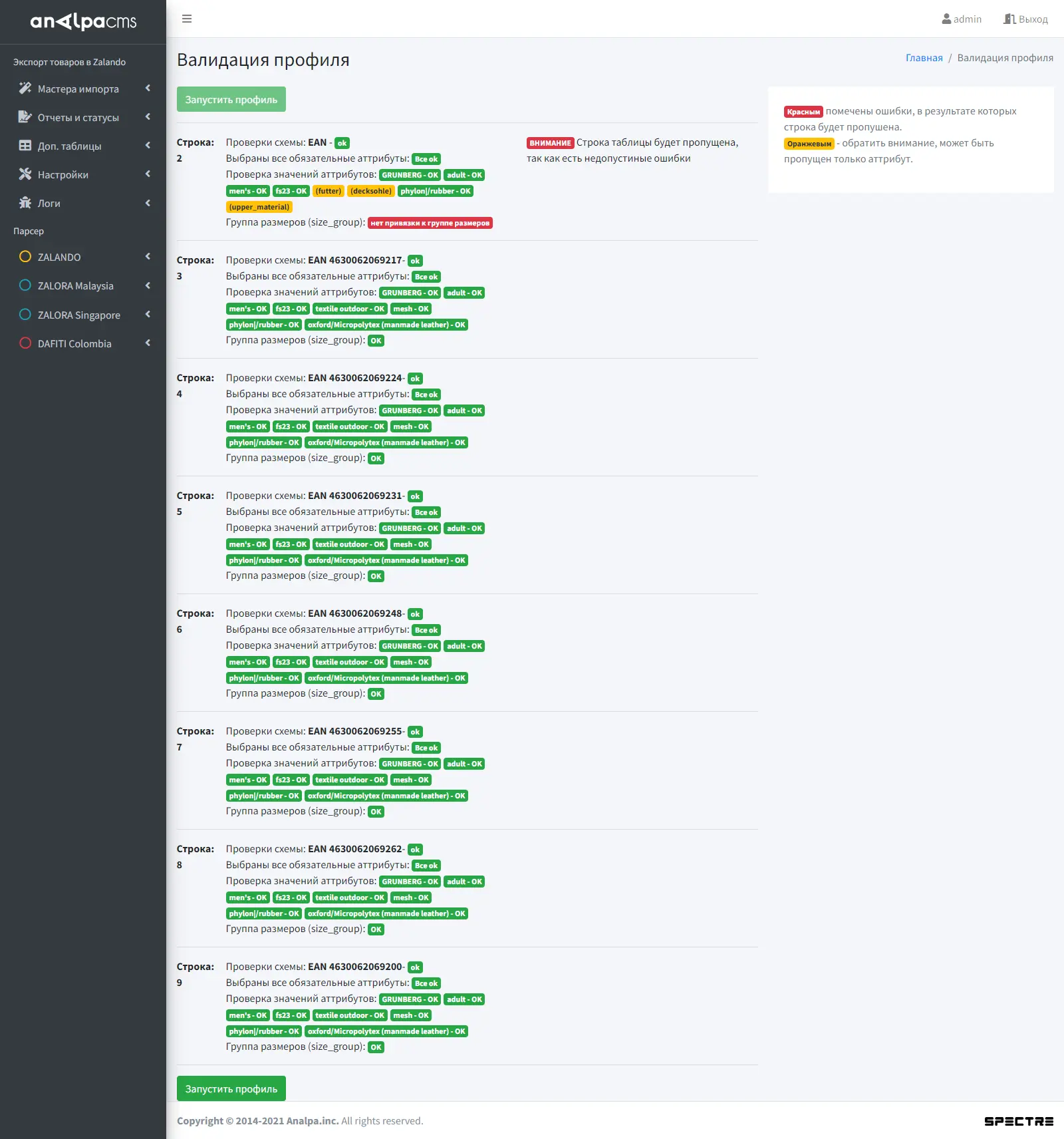 Разработка Web-приложения для эффективной работы с популярным маркетплейсом Zalando (YII2, NodeJs)
