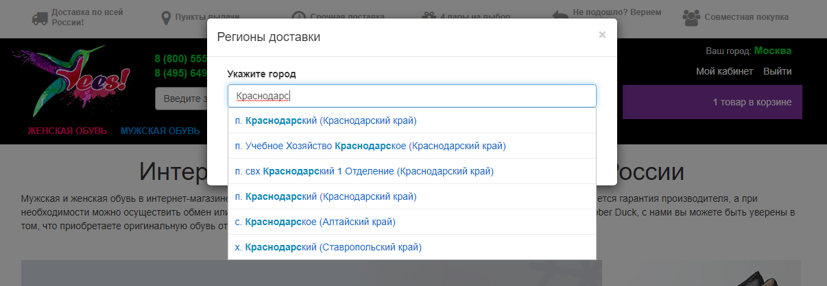 Модуль доставки, корзины, геолокации и КЛАДР (CMS Magento)